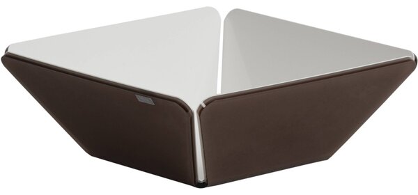 Cestino pane like water marrone satinato bianco, dimensioni 21x21xH7,5 cm, peso 0,25 kg, spessore 5 mm marrone Satinato