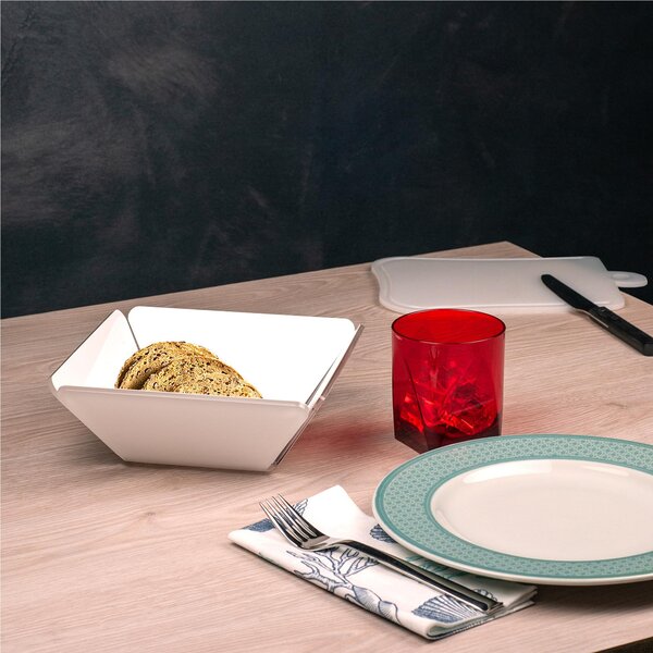 Cestino pane like water bianco monosatinato, dimensioni 21x21xH7,5 cm, peso 0,25 kg, spessore 5 mm
