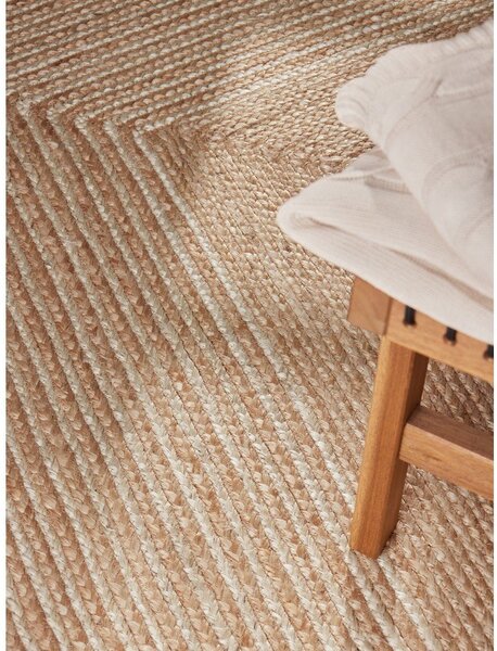 Tappeto di colore naturale/colore naturale chiaro in iuta reversibile/tessuto a mano 120x170 cm Juno – Hanse Home
