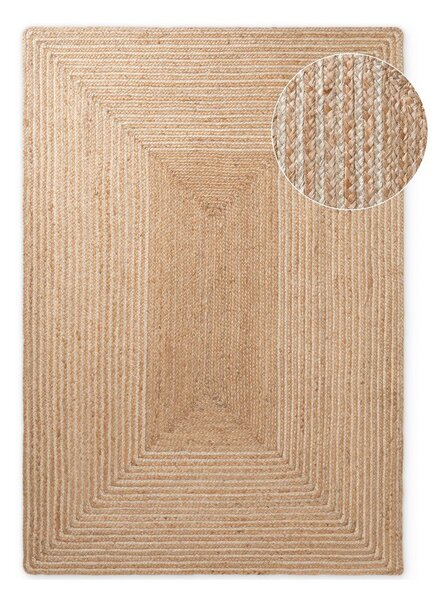 Tappeto di colore naturale/colore naturale chiaro in iuta reversibile/tessuto a mano 120x170 cm Juno – Hanse Home