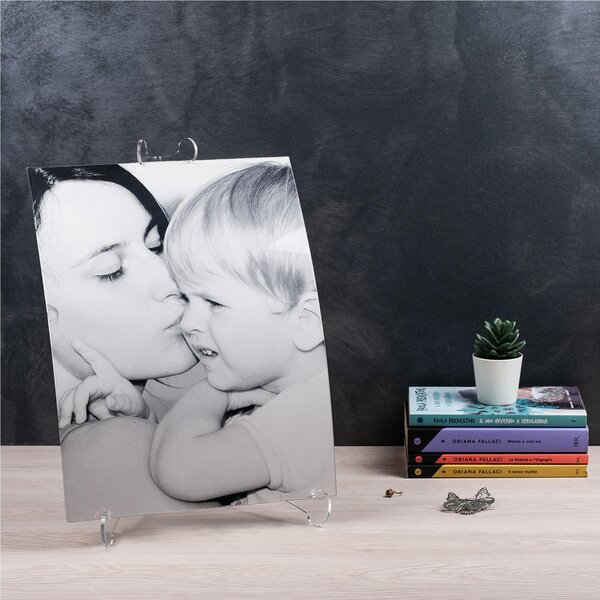 Photo frame big picasso trasparente incolore, dimensioni 16x16xH24,7 cm, peso 0,25 kg, spessore 4 mm