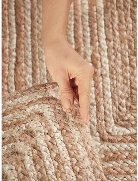 Tappeto di colore naturale/colore naturale chiaro in iuta reversibile/tessuto a mano 120x170 cm Juno – Hanse Home