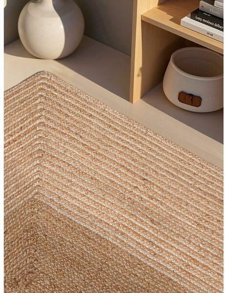Tappeto di colore naturale/colore naturale chiaro in iuta reversibile/tessuto a mano 120x170 cm Juno – Hanse Home