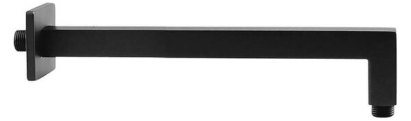 Braccio doccia Jacuzzi rubinetteria a parete nero opaco in ottone quadrato 30 cm
