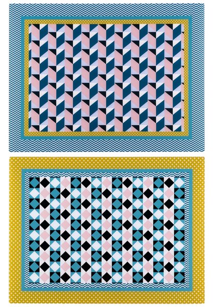 Tovaglietta da colazione rigida set 2 Pezzi in cristallo acrilico MODERN DECOR 40x30 cristallo acrilico rigido stampato