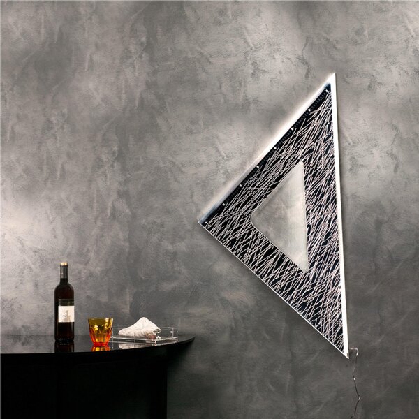 Lampada da Parete squadra 45� trasparente incolore, dimensioni 80x10xH80 cm, spessore 10 mm trasparente