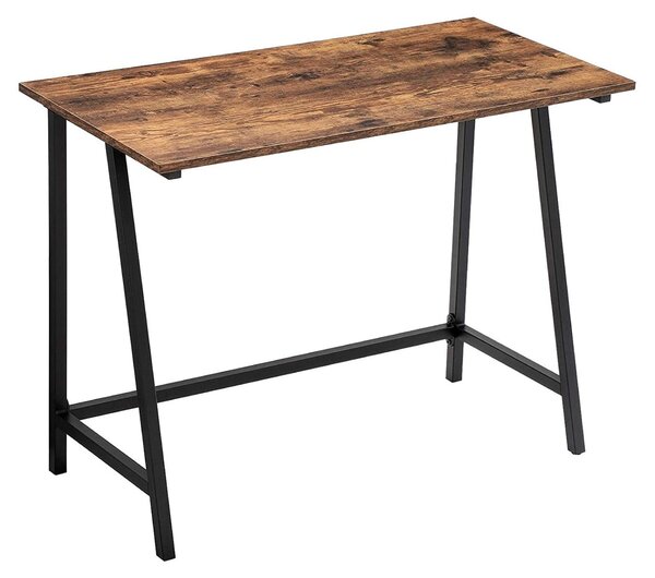 Scrivania - Leobert - Marrone Rustico/Nero - 100 X 50 X 75 Cm