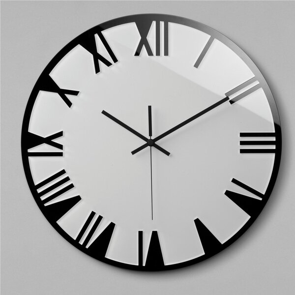 Orologio da parete movimento al quarzo ROMA Big �60x2,5 in plexigas bicolore Bianco