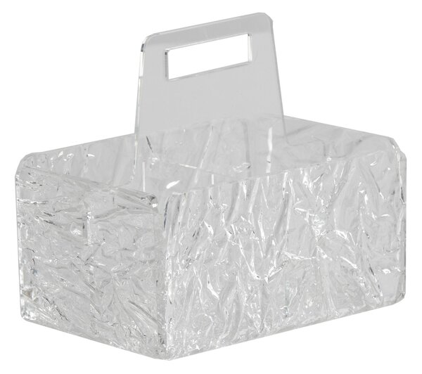 Portaposate big like water ice, dimensioni 21x14xh18,5 cm, peso 0,52 kg, spessore 4 mm colore trasparente effetto ghiaccio ideale per party e buffet
