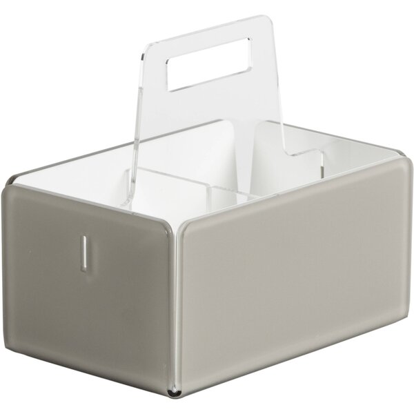 Portaposate big like water taupe satin white, dimensioni 21x14xH18,5 cm, peso 0,52 kg, spessore 4 mm