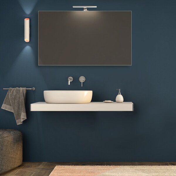 Mensolone bagno bianco opaco 120 cm