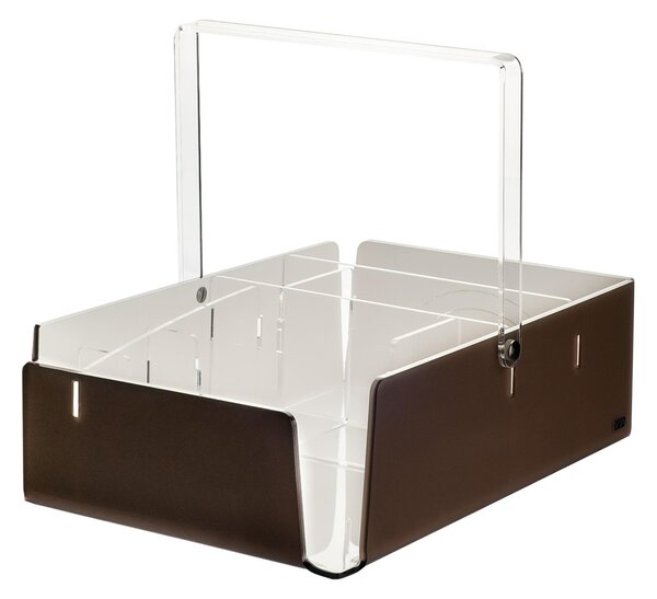 Portaposate in Cristallo acrilico Like Water Grande 21x14xh18,5 cm colore marrone