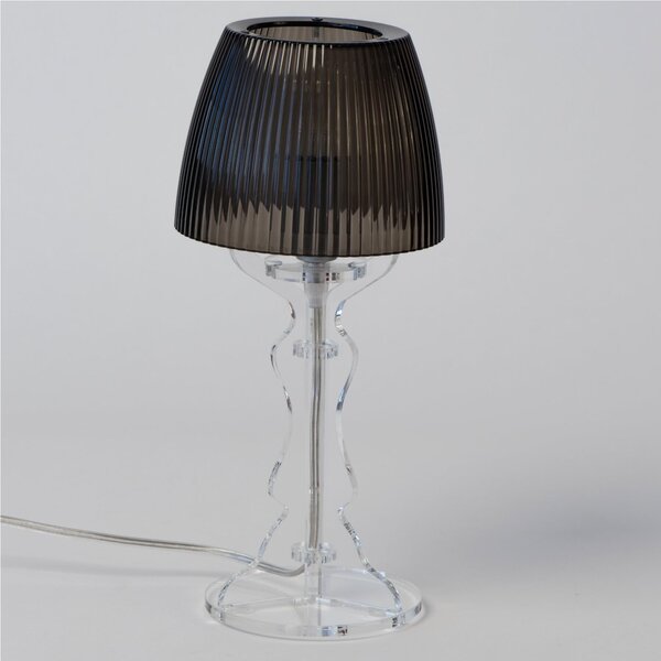 Lampada da tavolo Abat Jour Piccola LADY in Cristallo acrilico diametro �14xh31cm Trasparente Grigio