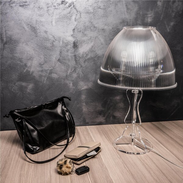 Lampada da Tavolo lady big trasparente incolore, dimensioni 42x42xH60 cm, peso 3,68 kg, spessore 10 mm
