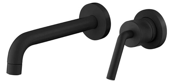 Miscelatore per lavabo installazione a muro nero opaco modello Lumos di Jacuzzi Rubinetteria