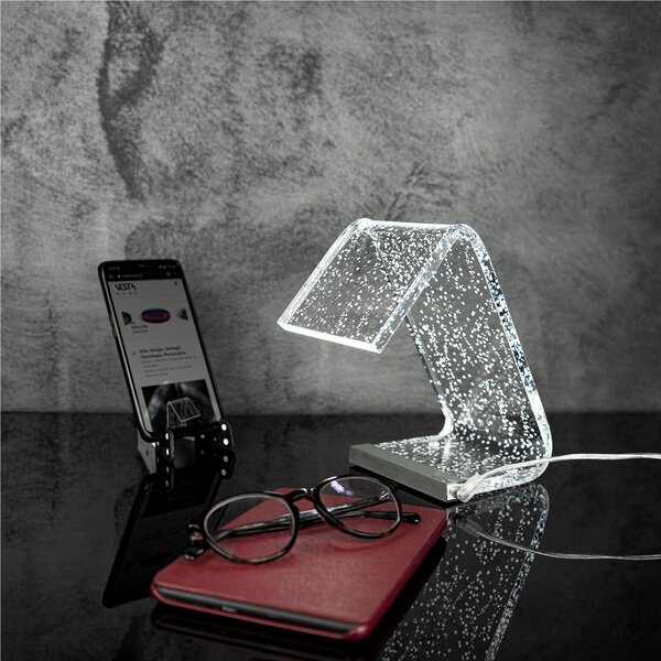 Abat-Jour Lampada da tavolo in cristallo acrilico tagliato al laser C-LED STARDUST 11x17xh19 cm - 1,9 W-24 V struttura in Plexi