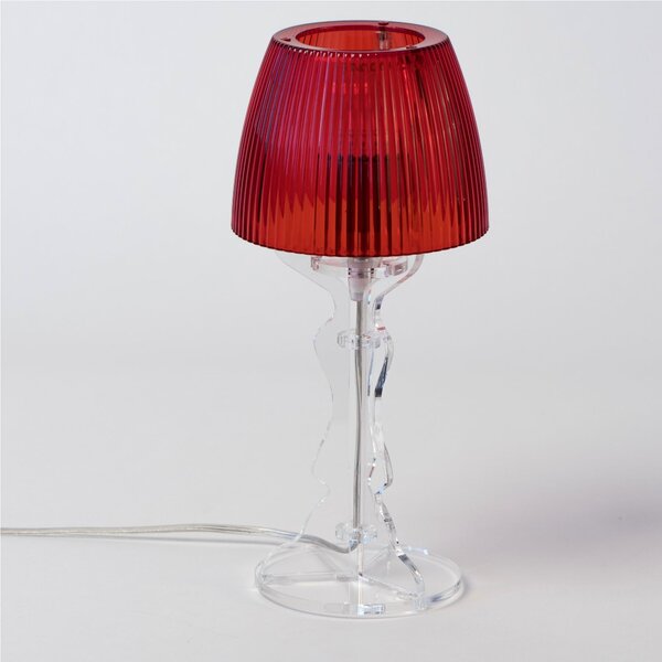 Lampada da tavolo Abat Jour Piccola LADY diametro �14xh31cm Trasparente Rosso