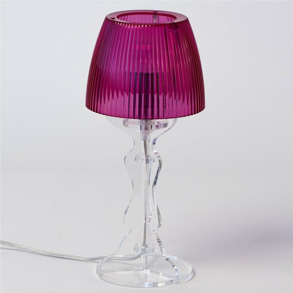 Lampada da tavolo Abat Jour Piccola LADY diametro �14xh31cm Trasparente Fucsia