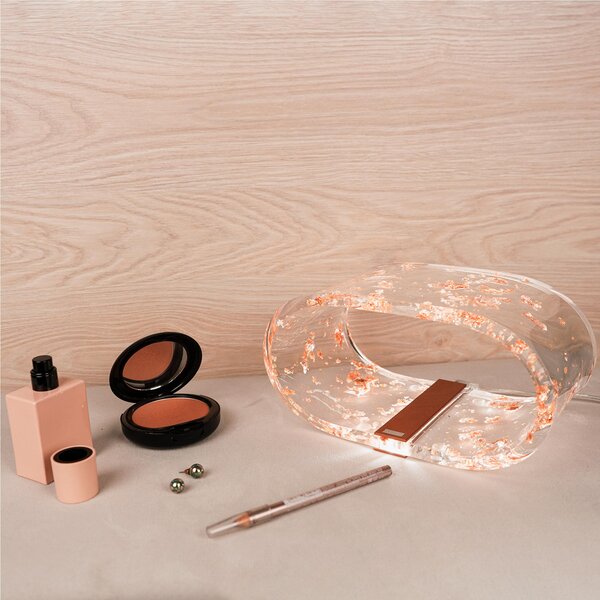 Lampada piccola future rame, dimensioni 19,5x11xH10 cm, spessore 10 mm