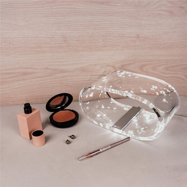 Lampada piccola future argento, dimensioni 19,5x11xh10 cm, spessore 10 mm