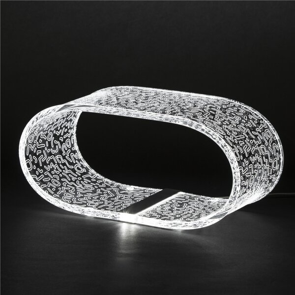 Lampada da tavolo Futura Led Grande ABSTRACT 33x14,5xh16 cm 5 W -6.000 K in plexiglas inciso acrilico trasparente
