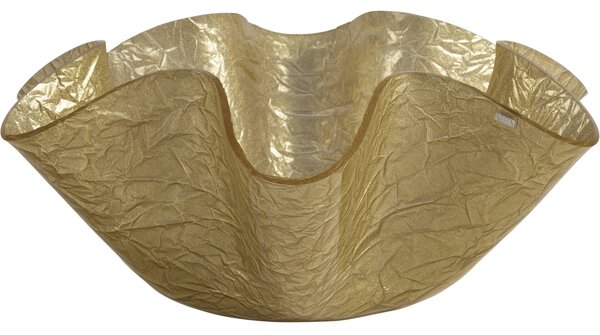 Centrotavola, portafrutta in cristallo acrilico Grande LIke Water Versione Media 45x45 h15 cm spessore 5 mm colore Oro