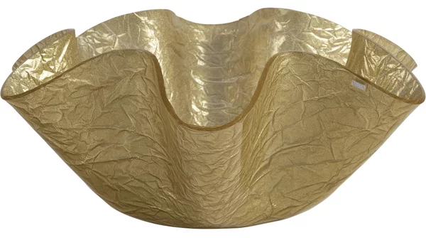 Centrotavola, portafrutta in cristallo acrilico Grande LIke Water Versione Media 45x45 h15 cm spessore 5 mm colore Oro