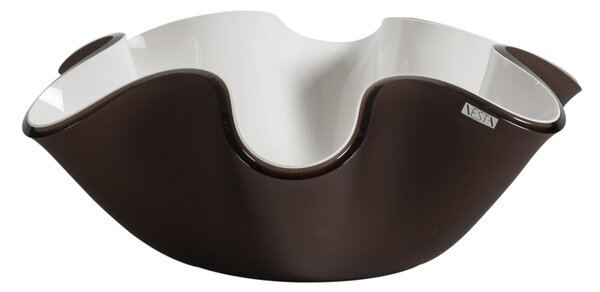 Centrotavola, portafrutta in cristallo acrilico LIke Water Small diametro 22xh10 cm colore Satin Brown White