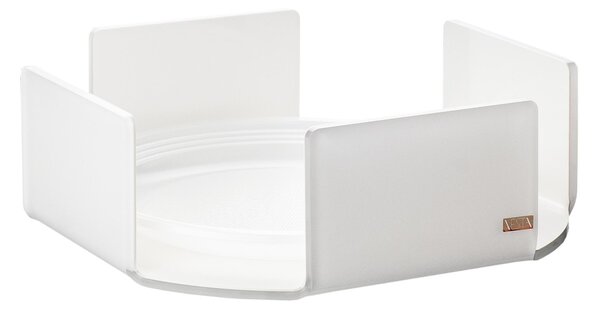 Porta piatti Orizzontale in Plexi LIKE WATER 22.5x22.5x7h cm in plexi spessore 4 mm colore bianco satinato