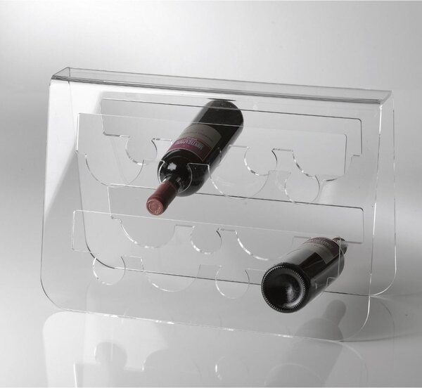 Portabottiglie da Terra CANTINA 52x24.5xh36.5 cm contiene fino ad 8 bottiglie in Plexiglas trasparente