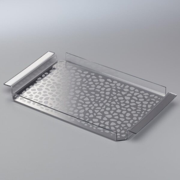 Vassoio da tavola in plexiglas 35x20,5xh2.5 cm con maniglie decoro Pav� specchio