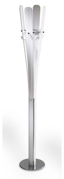 Appendiabiti in plexi 11 PUNTODUE con struttura in acciaio cm 30x30xh180,5 cm Bianco