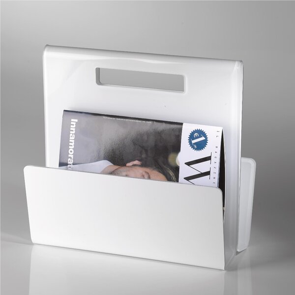 Portariviste TABLOID in plexiglas trasparente 35x17,5x32 h cm Bianco