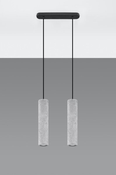 Lampada a sospensione in cemento, lunghezza 34 cm Fadre - Sollux