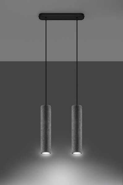 Lampada a sospensione in cemento, lunghezza 34 cm Fadre - Sollux
