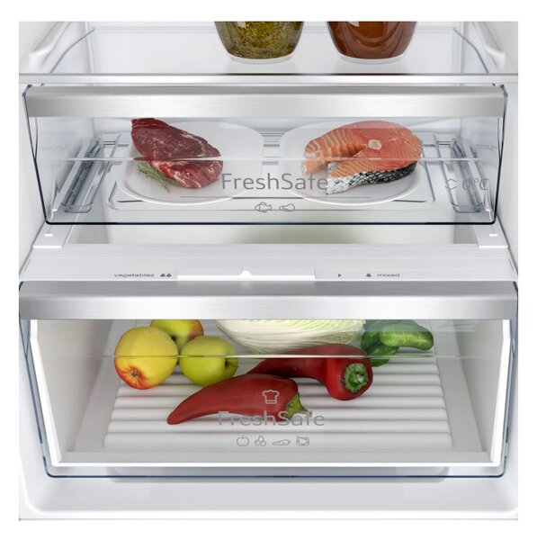 Neff KI7862SE0 Frigorifero Incasso Combinato NoFrost CoolAirFlow 2x FreshSafe Porta Traino 177x54cm N50