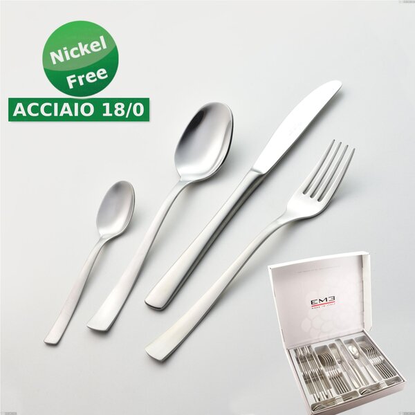 Cofanetto 24 pezzi Alfa Satinata Nichel free, (inox 18/ 0) Nichel Free, spessore 2 mm