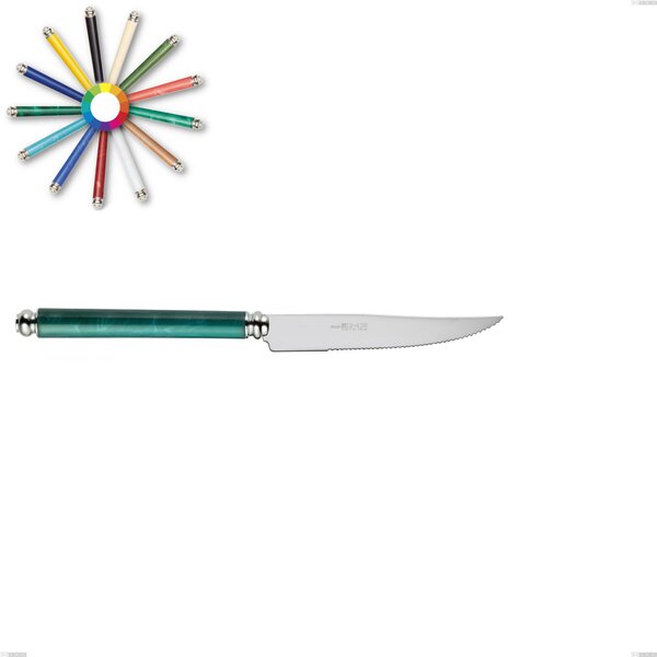Coltello bistecca Arcadia, Acciaio 18/10 AISI 304 Lucido manicatura acrilico doppia ghiera, lunghezza 225 mm