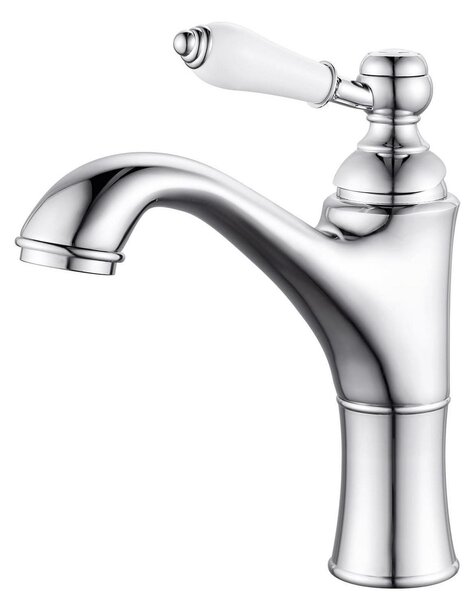 Miscelatore monocomando per lavabo, cromato, in ottone, attacco G3/8, da installare