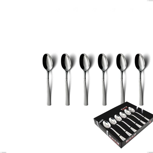 Confezione vetrina 6 pezzi caff� bavaria, Acciaio inox (Aisi 304) lucido stile classico