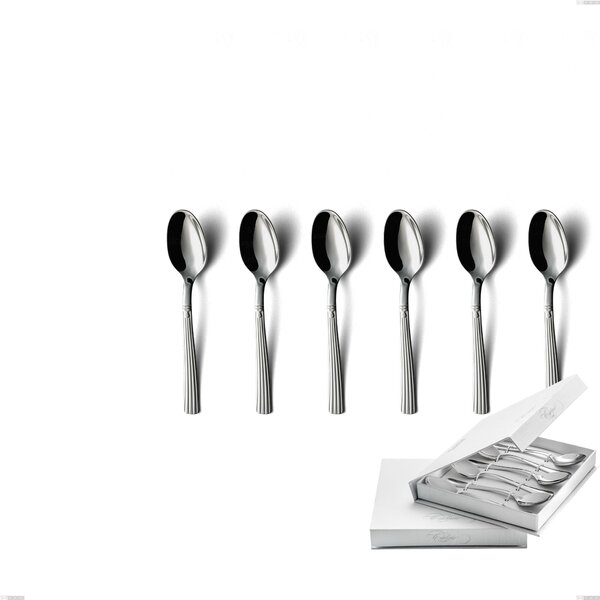 Confezione a libro 6 pezzi cucchiaini caff� bavaria, Acciaio inox (Aisi 304) lucido stile classico