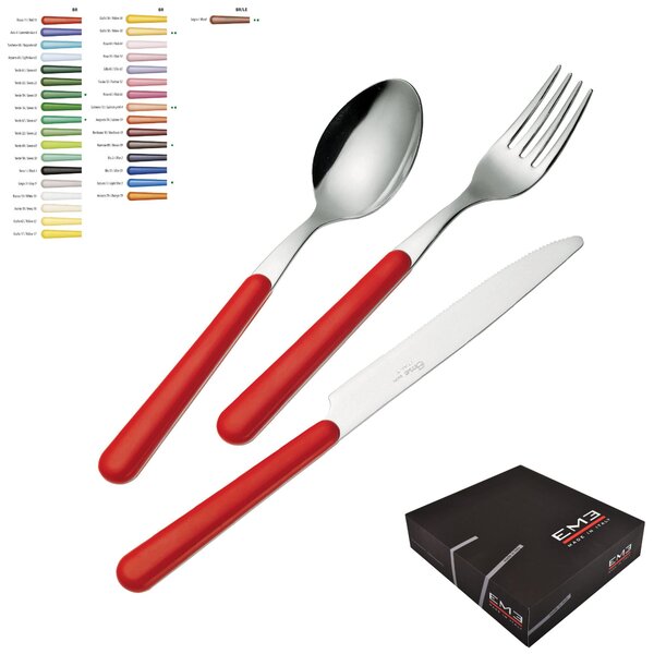 Set Posate Colorate 36 pezzi BRIO in acciaio 18/C in confezione Regalo