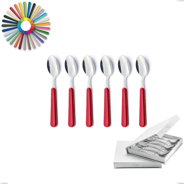 Confezione a libro 6 pezzi cucchiaini caff� Brio, Acciaio inox 18.c (AISI 430), manici in abs