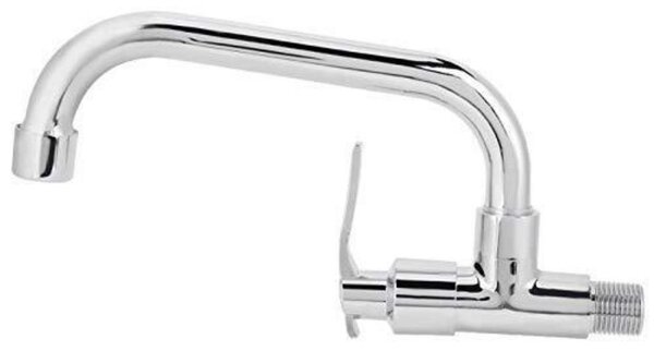 Rubinetto da cucina, rotazione a 360 gradi, 25 cm, montaggio a parete, in ottone cromato