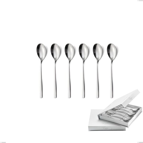 Confezione a libro 6 pezzi cucchiaini caff� celine, Acciaio inox Aisi 304 lucido, spessore 4.5 mm