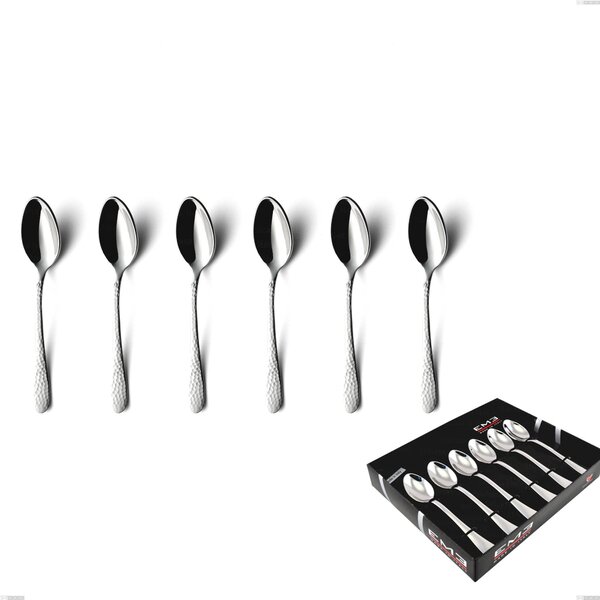 Confezione vetrina 6 pezzi caff� cortina, Acciaio inox (Aisi 304) acciaio martellato lucido