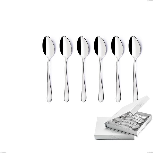 Confezione a libro 6 pezzi cucchiaini caff� Charme , Acciaio 18/10 (aisi 304) lucido, spessore 2.5 mm