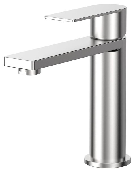 Miscelatore per lavabo in acciaio inossidabile 304, con altezza del beccuccio di 122 mm, completo di tubi di collegamento