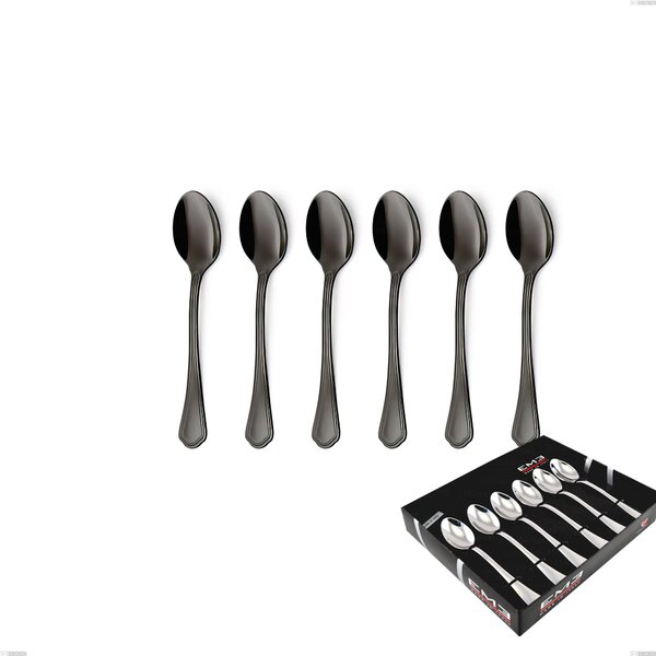 Confezione vetrina 6 pezzi caff� Domus Black , Acciaio 18/10, spessore 3 mm