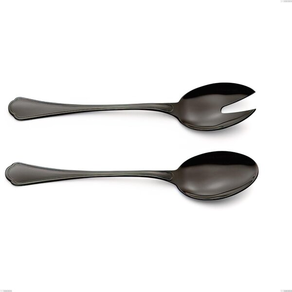 Coppia insalata Domus Black , Acciaio 18/10 trattamento PVD, spessore 3 mm, lunghezza 240 mm
